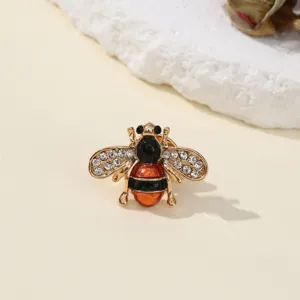 Exquisite rhinestone crystal bee brooch lapel pin fashion elegant insect jewelry accessory