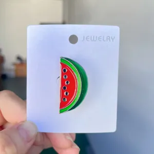 Watermelon enamel brooch pin, cute alloy jewelry accessory for women fashion clothing decoration.