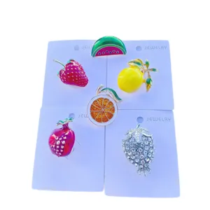Cute fruit enamel alloy brooch set strawberry lemon pin fashion women jewelry accessories