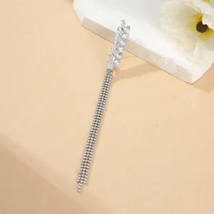Elegante spilla con nappa di spiga di grano in strass pendente di cristallo brillante moda