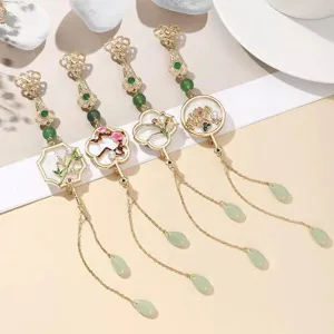 Broche Cheongsam de Style Chinois Alliage Cristal Blanc Perle Artificielle Gland Broche pour Femmes Accessoire Hanfu Rétro