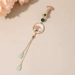 Pendentif Qipao Yajin de style chinois perle de jade antique broche en métal accessoire traditionnel