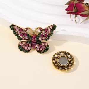 Vintage strass vlinder magnetische broche sjaal bevestiging decoratieve accessoire sterke magneet