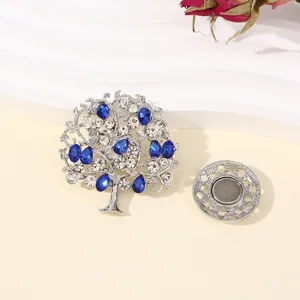 Kristal Boom Magnetische Broche Sjaal Pin Mode Sieraden Accessoire Strass Decor