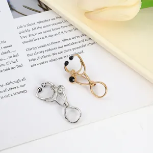 Creative doctor stethoscope brooch pin set, cute medical staff enamel badge for cardigan coat