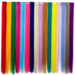Extension per capelli colorate con clip in ciocche sintetiche per donne moda