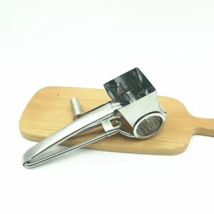 Stainless steel rotary cheese grater handheld shredder kitchen tool for home cooking