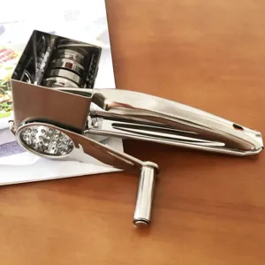Stainless Steel Rotary Cheese Grater Handheld Kitchen Shredder Slicer With Interchangeable Drums For Vegetable Nut Chocolate