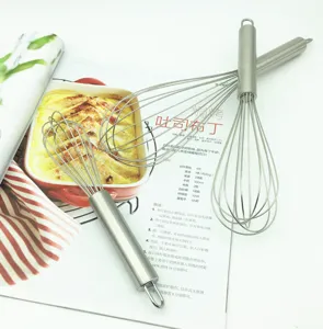 Edelstahl Schneebesen Detail, 8 Zoll manueller Eierschläger für Küche und Backen.