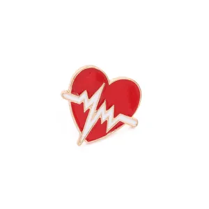 Red heart ECG enamel pin medical brooch badge creative fashion jewelry accessories for daily wear