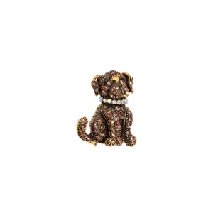 Alloy strass hond broche, schattige kristallen honden reversspeld voor stijlvolle jassen.