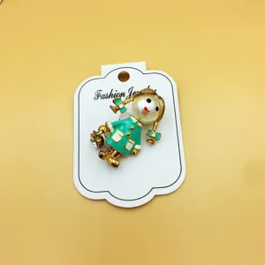 Mini spilla ragazza cartone animato perla strass lega carino accessorio decorativo moda