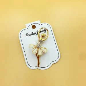 Mini spilla ballerina strass graziosa spilla vestito smaltato per accessori decorazione