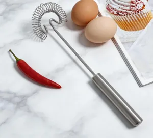 Frusta da cucina manuale in acciaio inossidabile a molla per dolci e montare la panna.