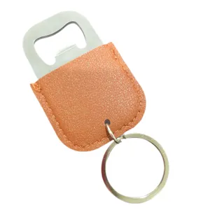 Roestvrijstalen Flesopener Sleutelhanger PU Lederen Draagbare Bieropener Bar Tool Set