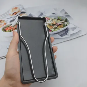 Mini sartén para exteriores, placa de hierro antiadherente plegable para barbacoa de camping.