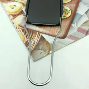 Mini sartén exterior con mango de metal plegable, placa de parrilla antiadherente.