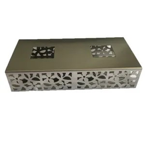 Chauffe-théière en acier inoxydable base creuse motif fleur bougie chauffe-plat