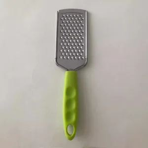 Grattugia piatta in acciaio inossidabile con manico verde per formaggio cioccolato