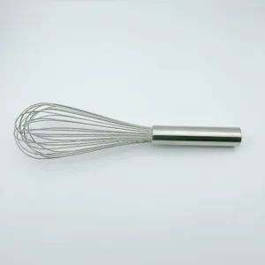 Stainless steel kitchen wire whisk for egg beating, baking, and daily cooking tasks.