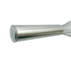 Durable 304 stainless steel manual wire whisk for kitchen baking and egg beating tasks.