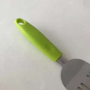 Japanese Style Stainless Steel Cooking Spatula Metal Steak Turner with Green Handle