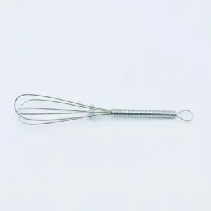 Stainless steel mini spring handle manual egg whisk for whipping eggs and cream kitchen tool