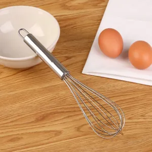 Batidor de alambre de acero inoxidable herramienta de horneado cocina batidor huevos metal
