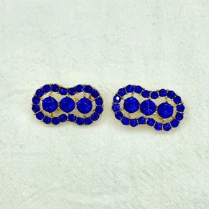 Rhinestone blue crystal peanut brooch pin alloy geometric scarf buckle fashion accessory