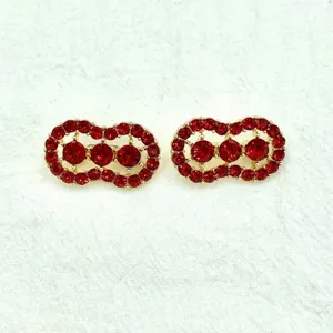 Red crystal rhinestone peanut brooch alloy pin lapel pin scarf buckle accessory new