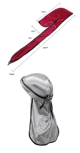 Silk Durag Long Tail Wave Cap Satin Headwrap Unisex Breathable Cycling Chemotherapy Cap