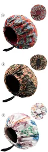 Floral satin sleep bonnet with adjustable elastic band for women hair care 2025 new style