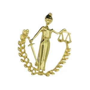 Spilla Dea della Giustizia dorata elegante costellazione Bilancia spilla metallo regalo