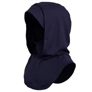 Solid color elastic balaclava hooded scarf all-in-one winter headgear detail view.