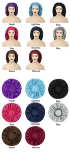 Satin sleep cap hair bonnet for curly hair elastic night sleep cap multi color hair care