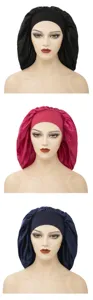 Satin hair bonnet large sleep cap solid color chemo cap silky night cap for women hair care details