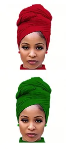 Solid color jersey head wrap turban for women, versatile stretchy hair cover scarf.