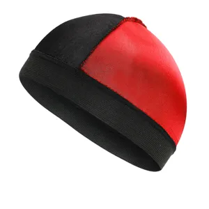 Αναπνεύσιμο dome cap wave cap μαύρο κόκκινο ραμμένο σκουφάκι περούκας ελαστικό άνετο