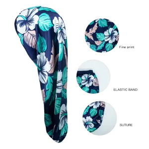 Women Satin Sleep Cap Long Hair Care Night Sleep Hat Elastic Band Bonnet