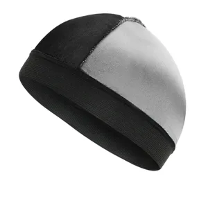 Αναπνεύσιμο σκουφάκι περούκας wave cap dome cap μαύρο γκρι ελαστικό τελείωμα λεπτομέρεια