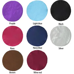 Solid color satin sleep bonnet extra large hair care cap elastic night cap for women