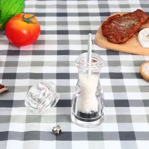 Manual acrylic salt and pepper grinder clear spice mill kitchen tool for home cooking use