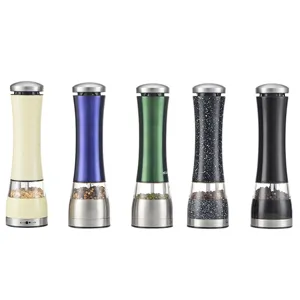 Stainless steel ceramic pepper grinder set, adjustable coarseness manual salt and pepper mill.