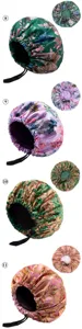 Satin sleep cap adjustable hair bonnet floral print nightcap for women hair care 4 variants