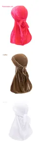 Samt Durag langer Schwanz Haube Piraten Mütze für Damen und Herren verschiedene Farben