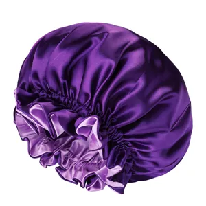 Extra Large Double Layer Satin Sleep Bonnet for Women Soft Night Cap Hair Care Cap