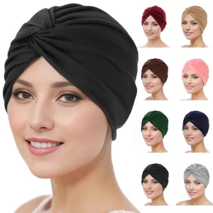Women Solid Color Cross Twist Turban Hat Casual Versatile Knitted Headwrap Soft Stretchy Daily Fashion Headwear