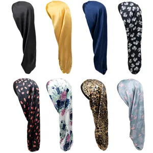 Bonnet de nuit extra long en satin pour cheveux bouclés, coiffe de soin capillaire pour femme.