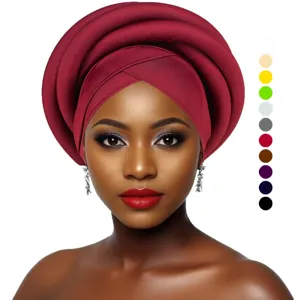African Turban Hat For Women 3D Braided Crossover Ethnic Style Polyester Headwrap Warm Windproof Fashion Hair Accessory