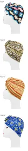 Ethnic style printed turban hat for women, elegant knot headwrap and casual fashion cap.